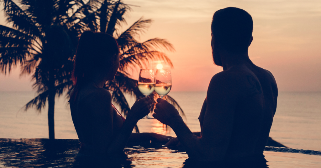 Couple in a pool at a Kauai Cottage