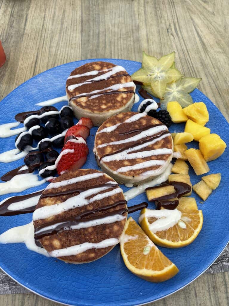 Hibiscus Sweet Pancakes at Coconut Marketplace Restaurants