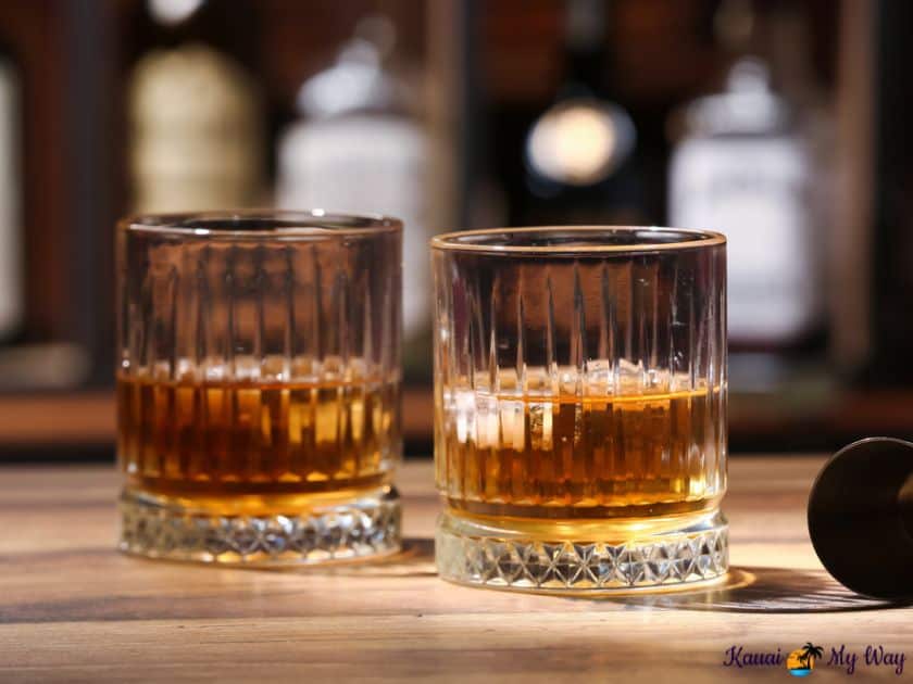 Glasses of Rum on a Kauai Rum Tour