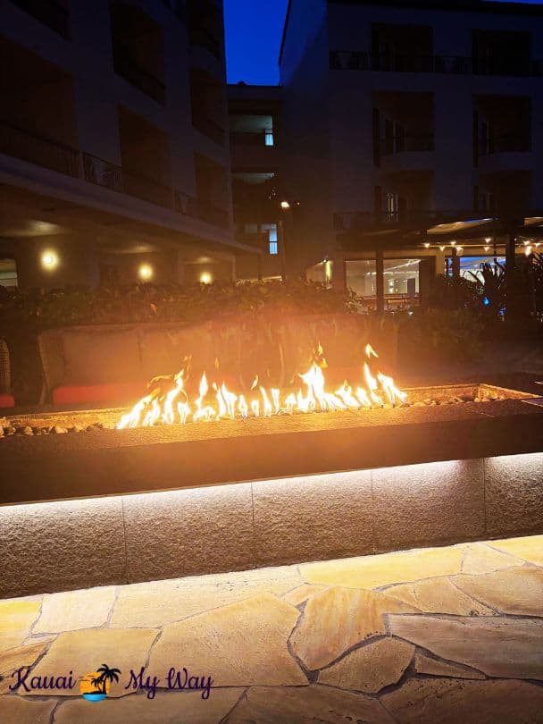Fire Pit at the Sheraton Kauai Coconut Beach Resort