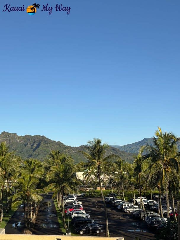 Hotel Parking lot at the Sheraton Kauai Coconut Beach Resort